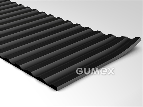 Dielektrický koberec S1, tloušťka 5mm, šíře 1300mm, 80°ShA, kategorie 3-26,5kV, IEC 61111:2009, SBR, desén podélně rýhovaný, -25°C/+50°C, černá